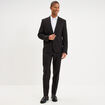 Pantalon de costume droit avec pinces noir homme