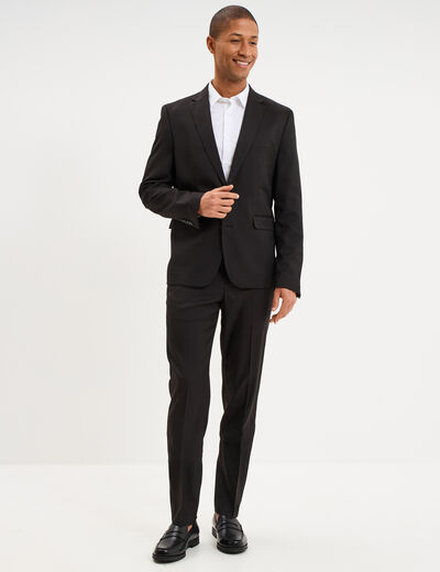 Pantalon de costume droit avec pinces noir homme
