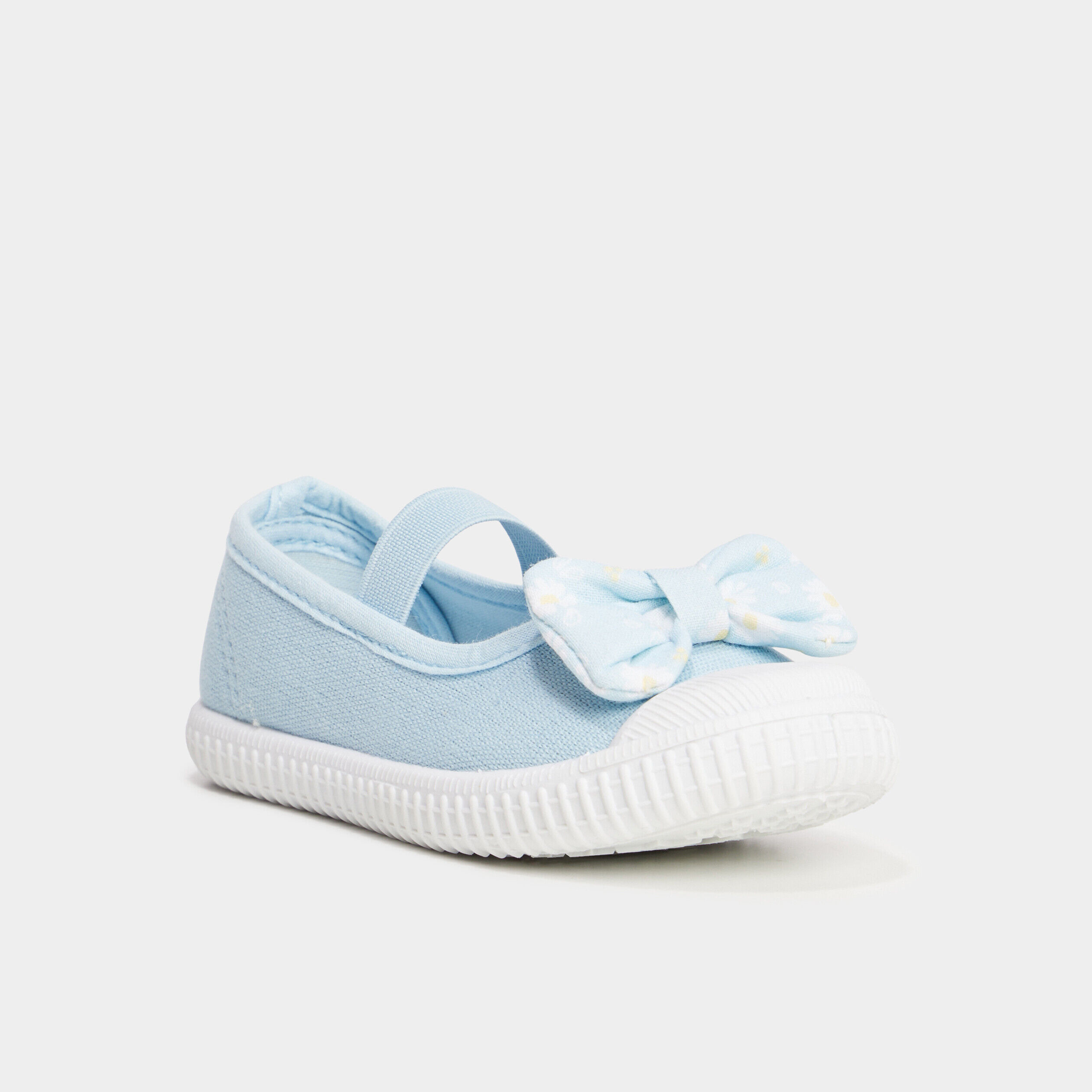Babies en toile avec noeuds bleu ciel fille LH