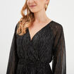 Robe longue évasée asymétrique noir femme
