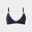 Soutien-gorge triangle coton à coque bleu marine femme