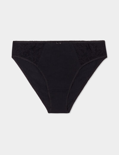 Culotte empiècements dentelle noir femme grande taille