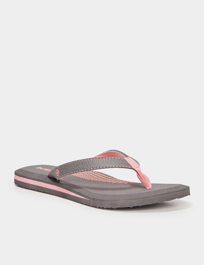 Tongs Isotoner rose femme