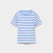 T-shirt marini&egrave;re manches courtes bleu pastel fille