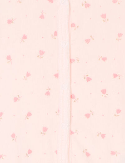 Dors-bien boutonné avec manches longues rose clair bébé fille