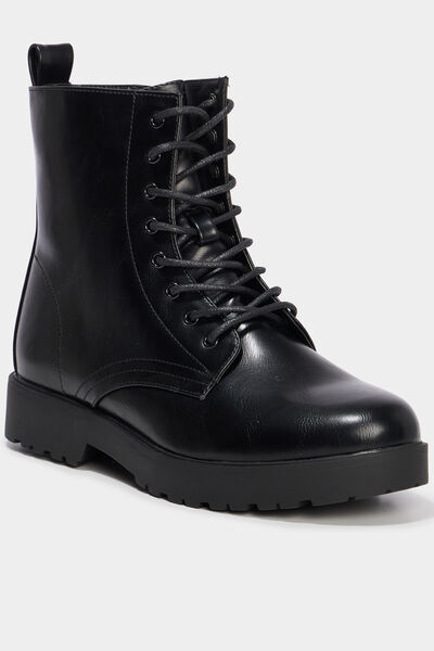 Boots &agrave; lacets talons noir femme