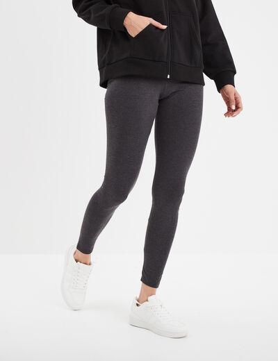 Legging long taille haute gris foncé femme