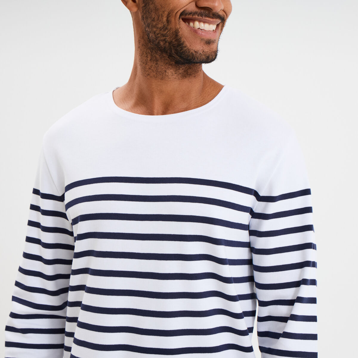 T-shirt manches longues coton blanc homme