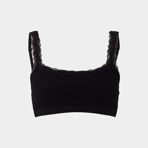 Soutien-gorge brassière côtelé noir femme