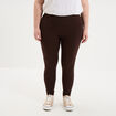 Legging avec taille &eacute;lastiqu&eacute;e marron fonc&eacute; femme grande taille