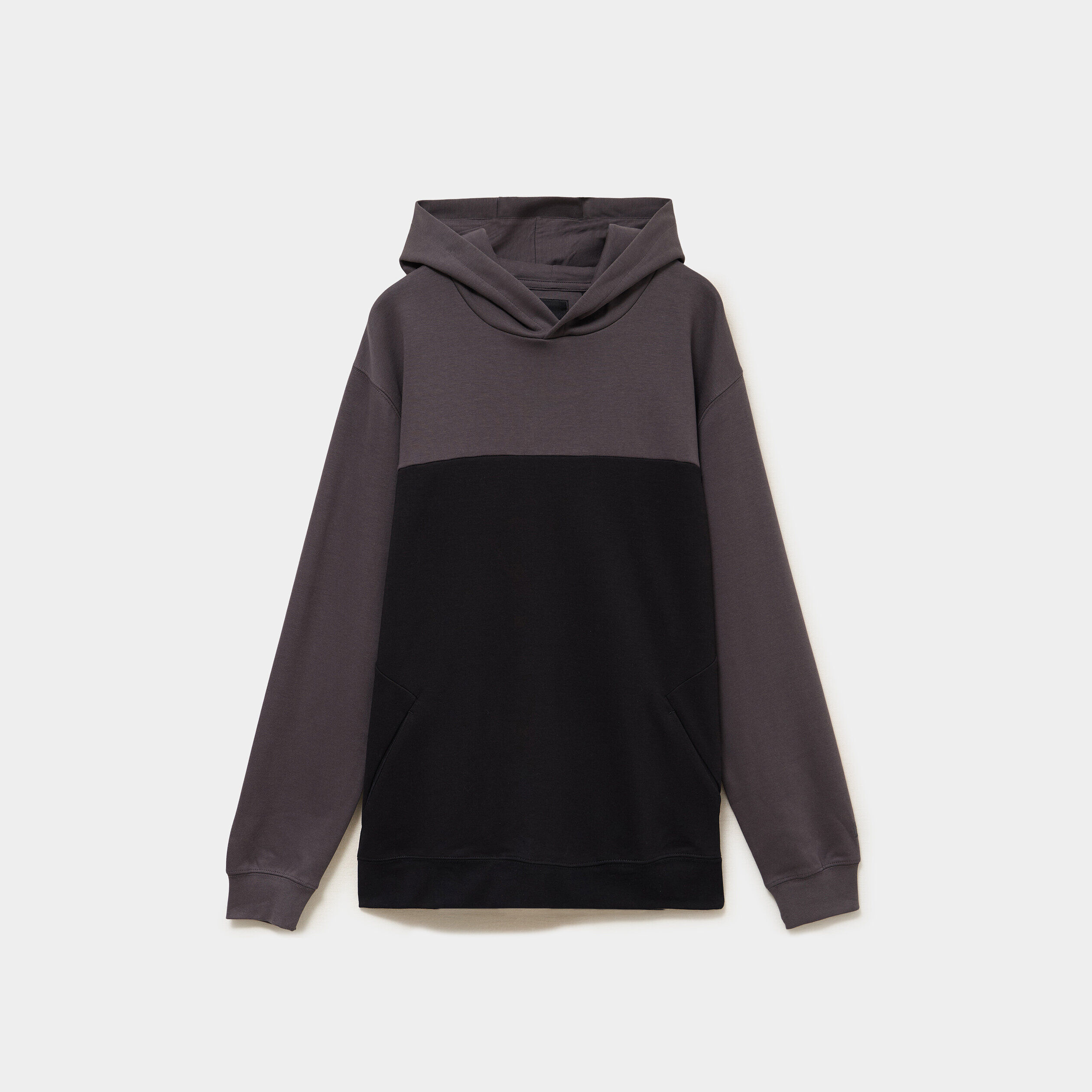 Sweat hoodie à capuche col ras-du-cou noir homme