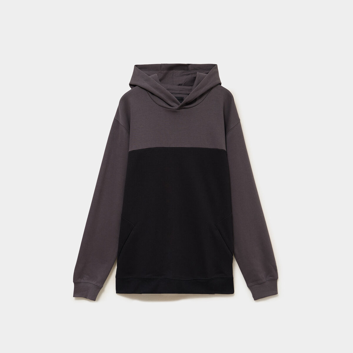 Sweat hoodie &agrave; capuche col ras-du-cou noir homme
