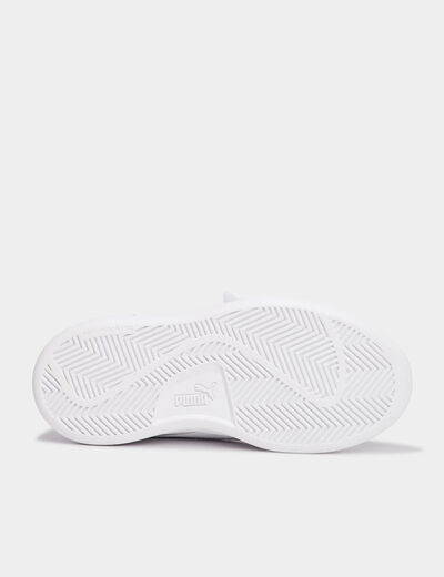 Tennis basses à scratchs Puma blanc garçon