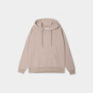 Sweat hoodie molleton à capuche beige femme
