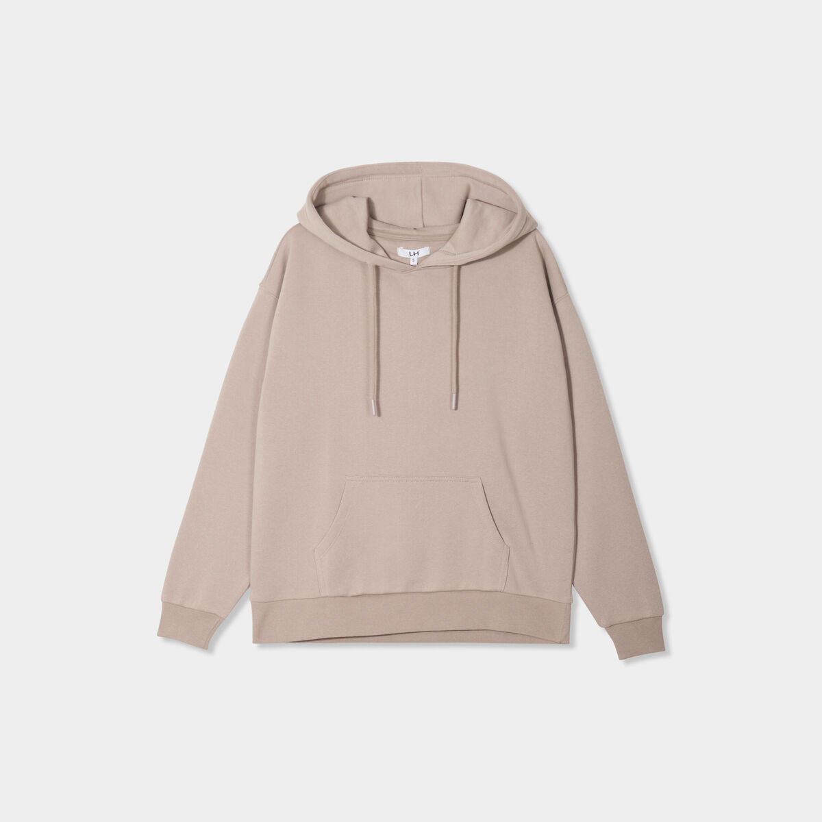 Sweat hoodie molleton à capuche beige femme