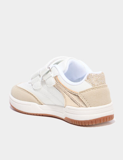 Baskets basses avec scratchs blanc fille