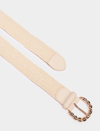Ceinture tressée à boucle torsadée sable femme
