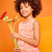 Robe patineuse sans manches coton orange fille