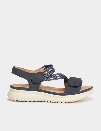 Sandales pied large Confortissimo bleu femme