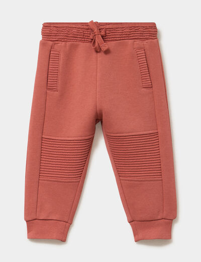 Pantalon de jogging molletonn&eacute; terracotta b&eacute;b&eacute; gar&ccedil;on