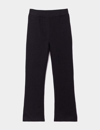 Pantalon flare en molleton noir fille