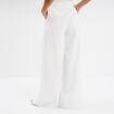 Pantalon large avec pinces blanc femme