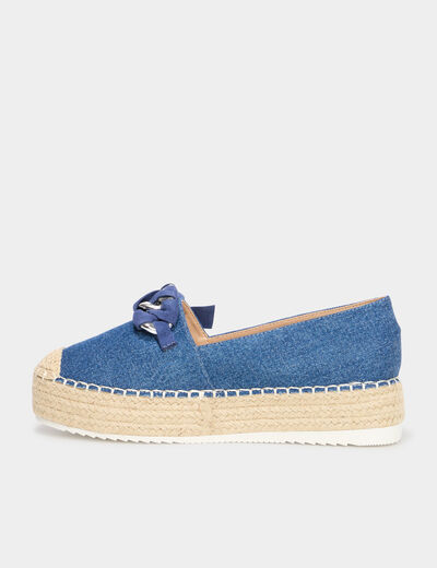 Espadrilles plateformes &agrave; boucle Liberto bleu femme