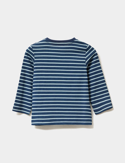 T-shirt manches longues col rond coton bleu marine bébé garçon