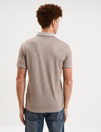 Polo manches courtes coupe droite gris homme