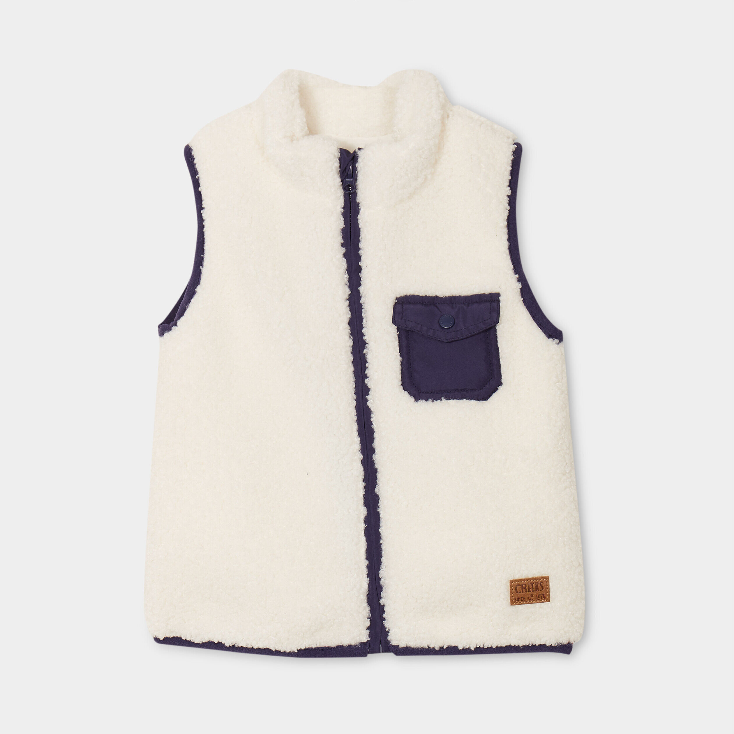 Gilet imitation laine mouton Creeks blanc bébé garçon CREEKS