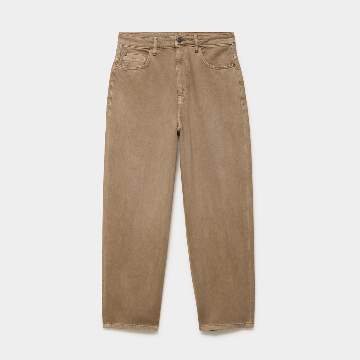 Jean large baggy 5 poches vert kaki homme