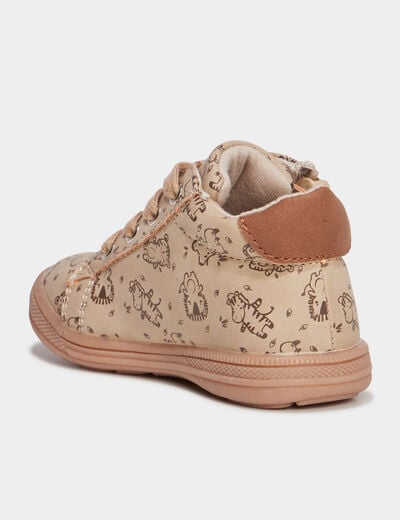 Bottillons zippés avec lacets marron bébé garçon