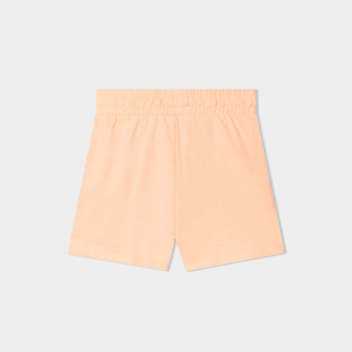 Short droit taille élastiquée orange fluo fille