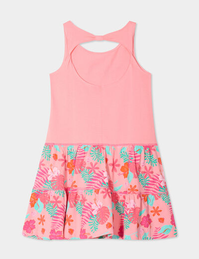 Robe ouverture dos évasée Vaiana orange corail fille