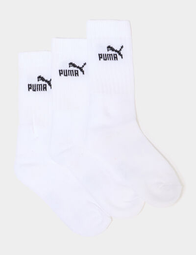 Lot 3 paires chaussettes Puma blanc gar&ccedil;on