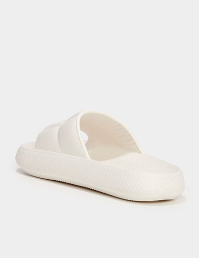 Claquettes matelassées Wamea Beach blanc femme