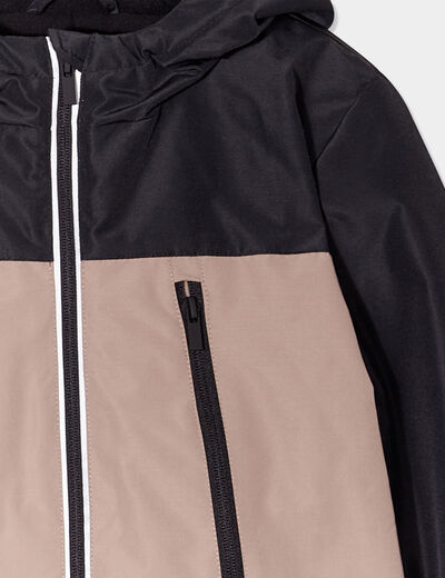 Veste zippée à capuche taupe garçon