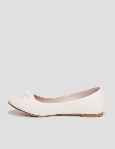 Ballerines avec noeuds blanc fille