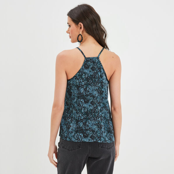 Caraco satin avec dentelle Liberto bleu canard femme
