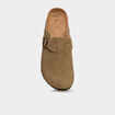 Mules plates marron cognac homme