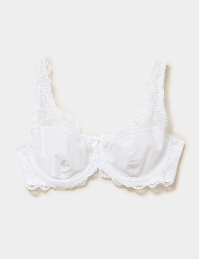 Soutien-gorge corbeille dentelle blanc femme grande taille