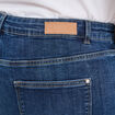 Jean taille haute wide leg cropped denim stone femme grande taille