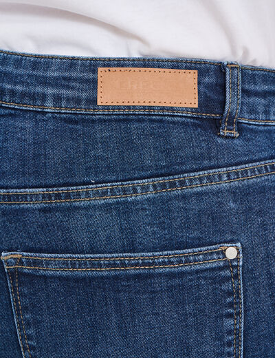 Jean taille haute wide leg cropped denim stone femme grande taille