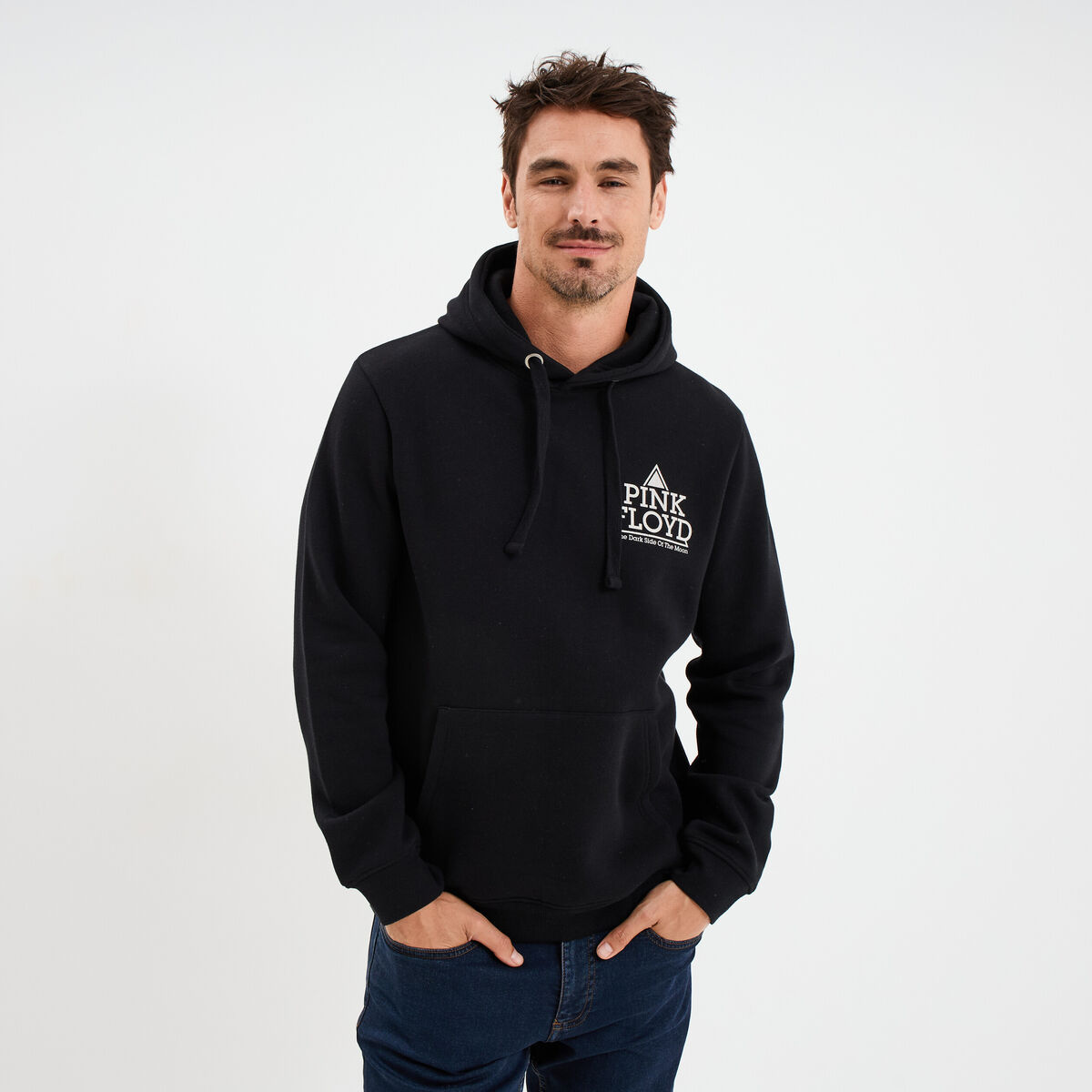 Sweat hoodie 1 poche Pink Floyd noir homme