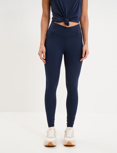 Legging de sport taille haute bleu marine femme