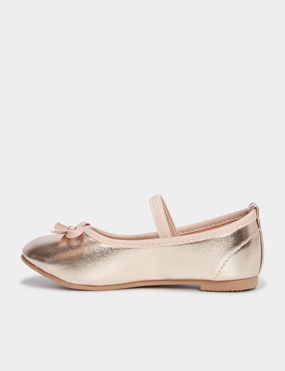 Ballerines bride élastiquée jaune or fille