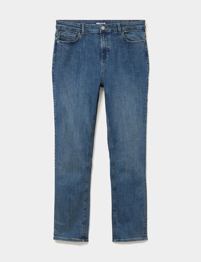 Jeans droit taille haute denim dirty femme grande taille