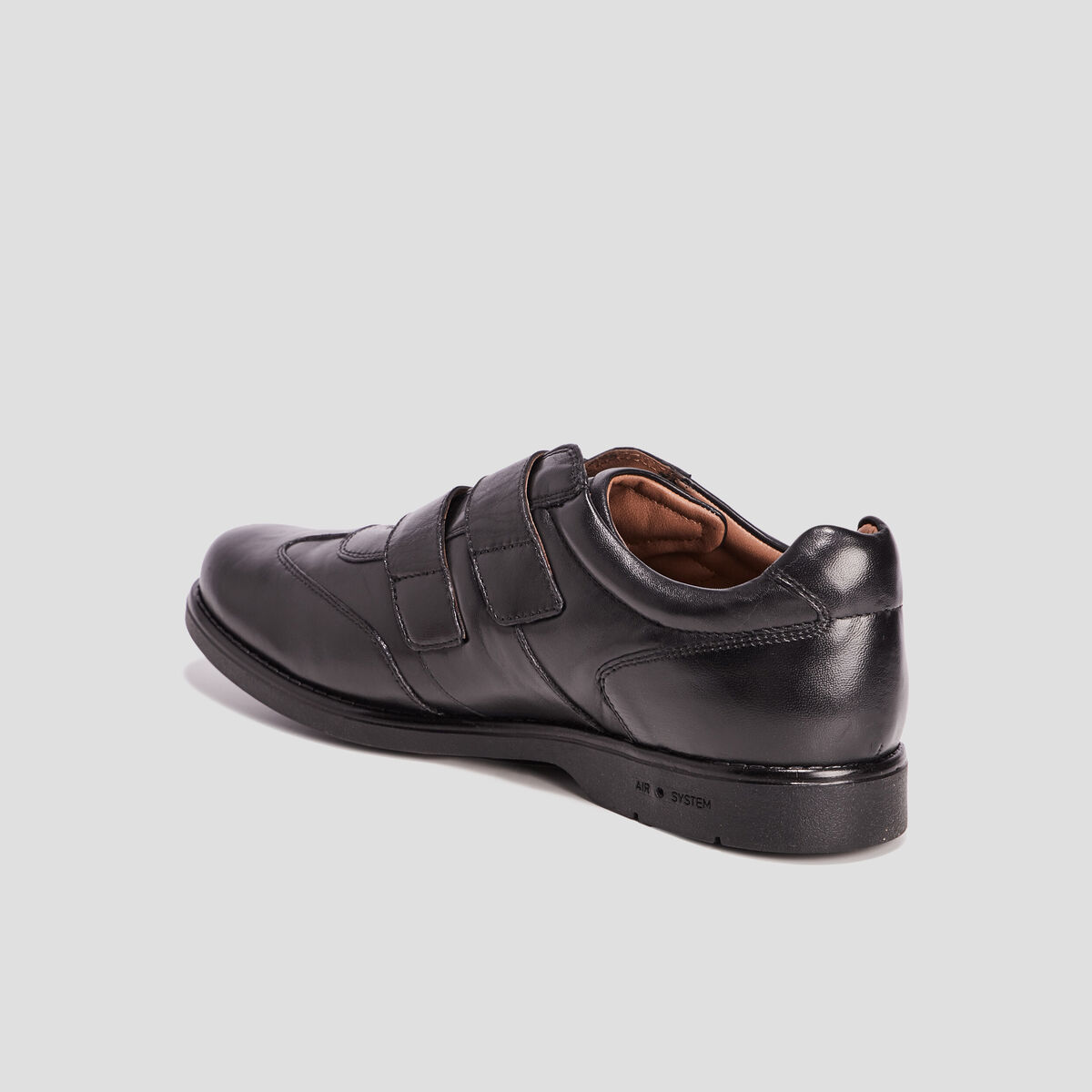 Sneakers en cuir à scratchs noir homme