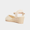 Sandales espadrilles compens&eacute;es toile jaune or femme