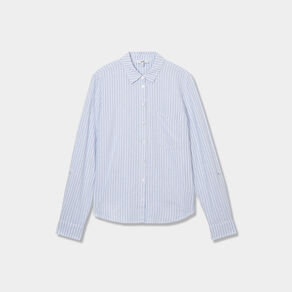Chemise en lin mélangé bleu lavande femme